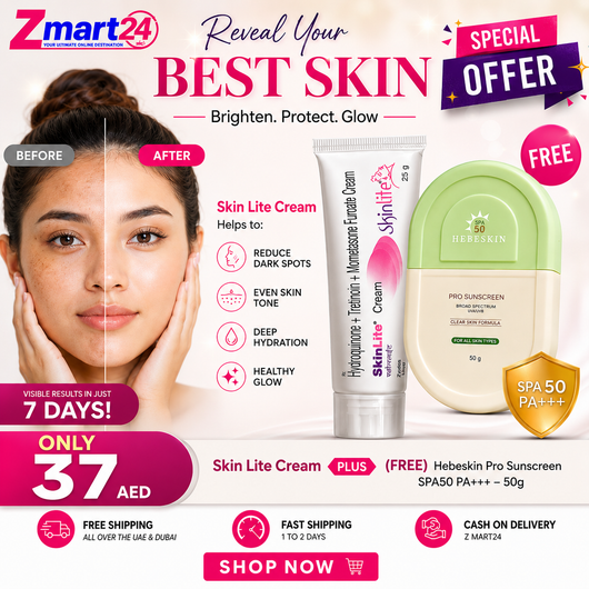 SkinLite Cream 25g + Hebeskin Pro Sunscreen SPA50 PA+++ (Free)