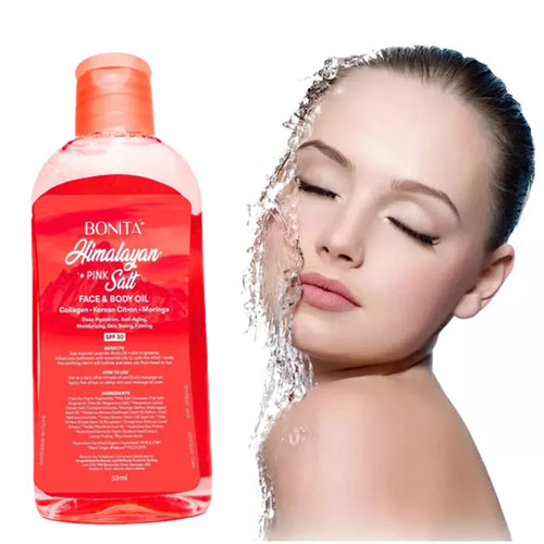 Bonita Himalayan Pink Salt Face & Body Oil with SPF 30 – Multi-Use Nourishing Oil (100ml) Combo