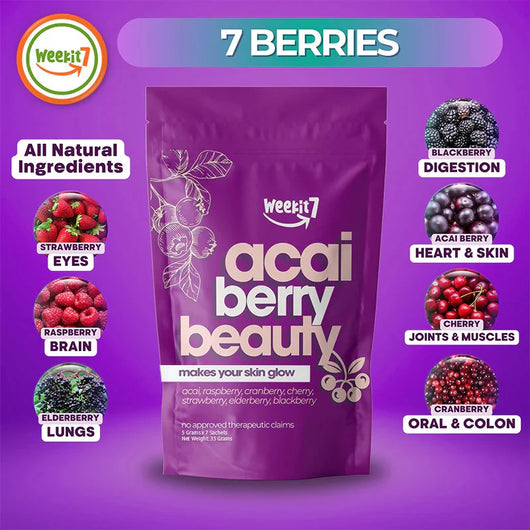 Weekit7 Acai Berry Glowing Beauty Powder - 5g x 7 Sachets