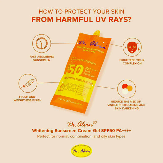 Dr. Alwin Whitening Sunscreen Cream Gel SPF 50+ 50ml
