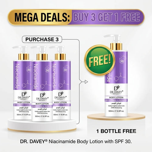 Dr. Davey Niacinamide Body Lotion Skin Brightening SPF 30 – 500ml | Buy 3 Get 1 FREE