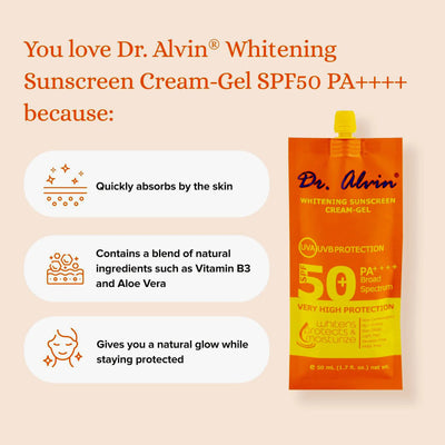 Dr. Alwin Whitening Sunscreen Cream Gel SPF 50+ 50ml