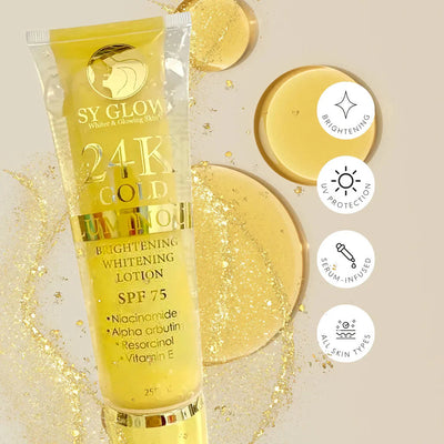 SY Glow Whitening Beauty – 24K Gold Luminous Lotion SPF 75 (250ml)