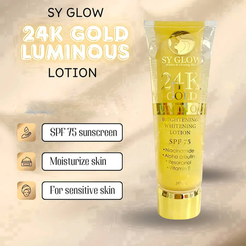 SY Glow Whitening Beauty – 24K Gold Luminous Lotion SPF 75 (250ml)