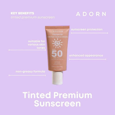 Adorn Premium Tinted Sunscreen SPF 50 PA+++ - 50g