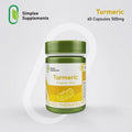 Simplee Supplements Turmeric 500mg Dietary Supplement 60 Capsules