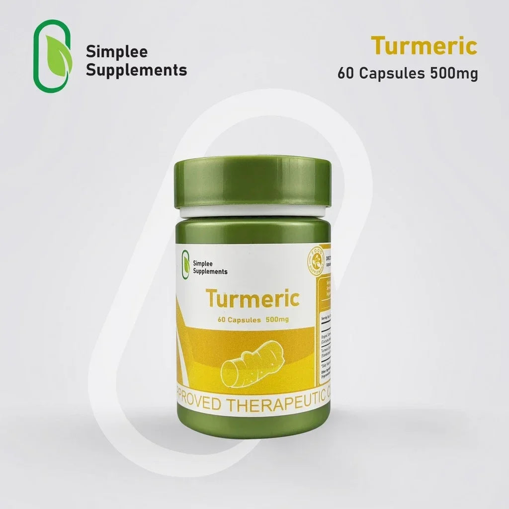 Simplee Supplements Turmeric 500mg Dietary Supplement 60 Capsules