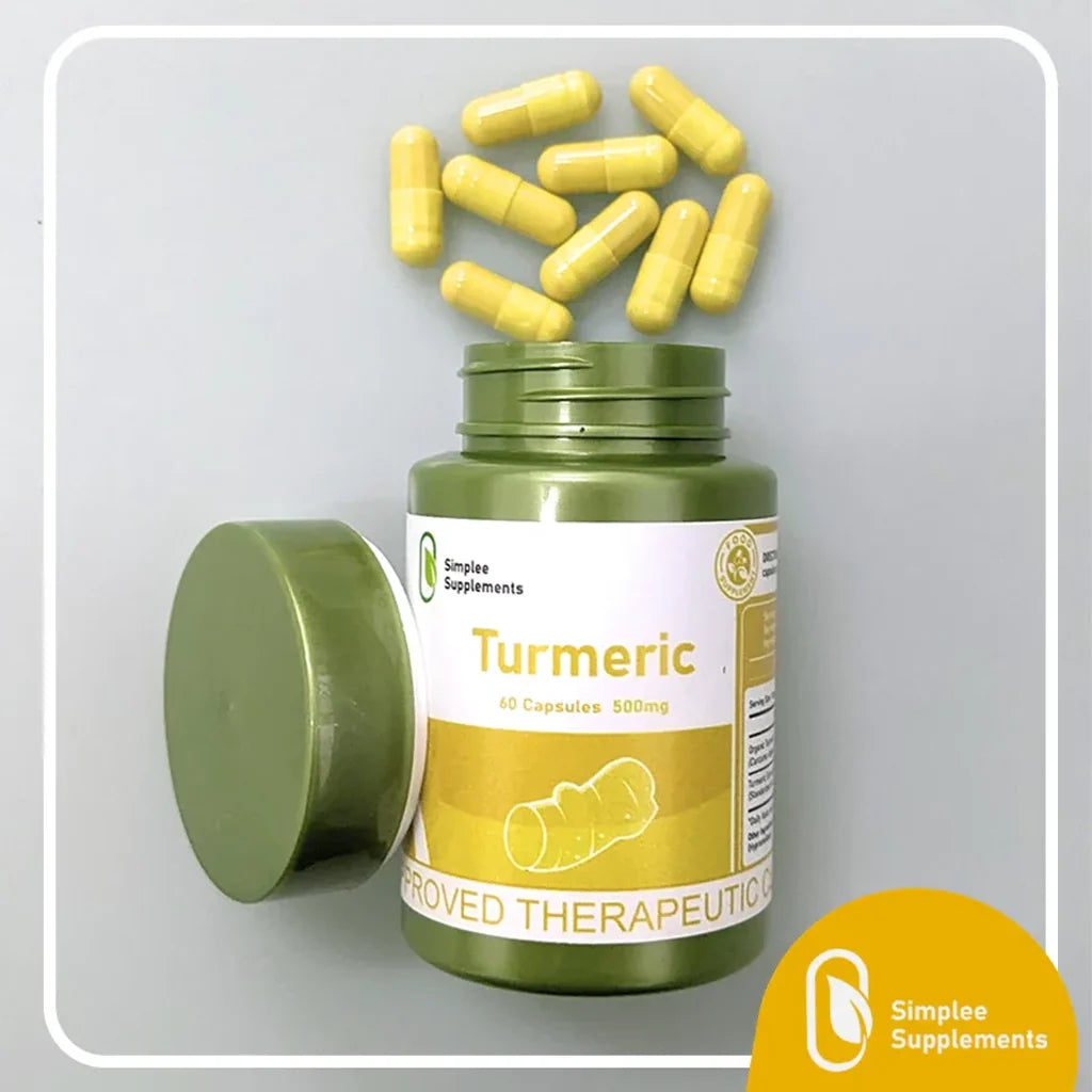 Simplee Supplements Turmeric 500mg Dietary Supplement 60 Capsules