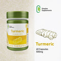 Simplee Supplements Turmeric 500mg Dietary Supplement 60 Capsules