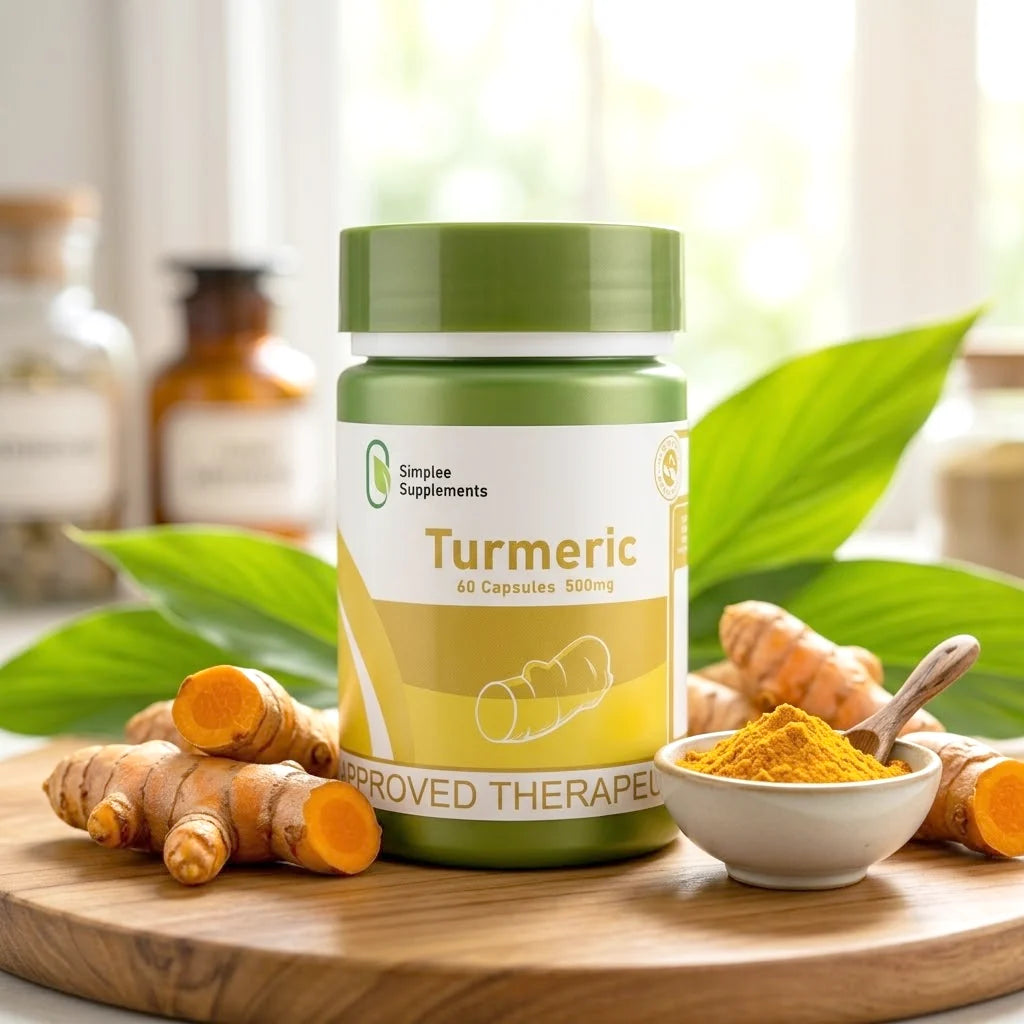 Simplee Supplements Turmeric 500mg Dietary Supplement 60 Capsules