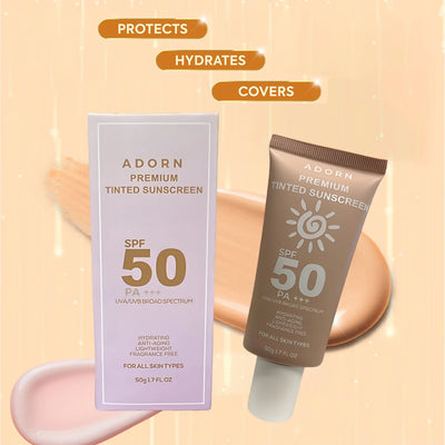 Adorn Premium Tinted Sunscreen SPF 50 PA+++ - 50g