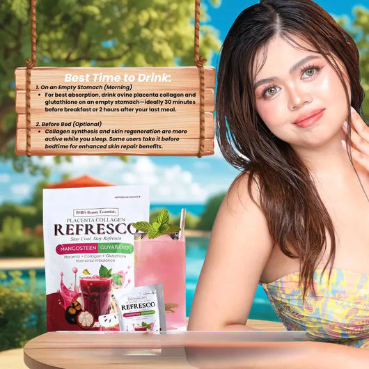 BMRS Beauty Essentials Placenta Collagen Refresco – Mangosteen Guyabano (10 × 18g)
